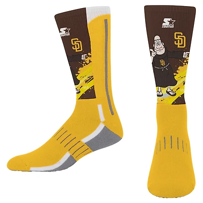 Youth Starter Gold San Diego Padres Phenom Mascot Color Splash Crew Socks
