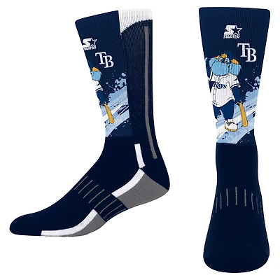 Youth Starter Navy Tampa Bay Rays Phenom Mascot Color Splash Crew Socks