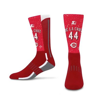 Youth Starter Elly De La Cruz Red Cincinnati Reds Jersey Arch Crew Socks