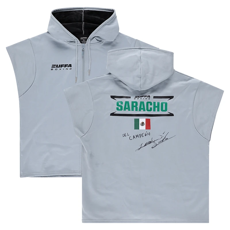 Jesus Saracho Zuffa Boxing 04 Autographed Event-Worn Walkout Hoodie