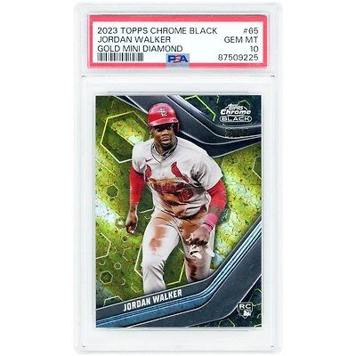 Jordan Walker St. Louis Cardinals 2023 Topps Chrome Black Gold Mini Diamond Refractor #65 #20/50 PSA Authenticated 10 Rookie Card