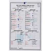New York Yankees Game-Used Lineup Card vs. Tampa Bay Rays on April 11, 2026