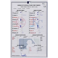 New York Yankees Game-Used Lineup Card vs. Kansas City Royals on April 18, 2026