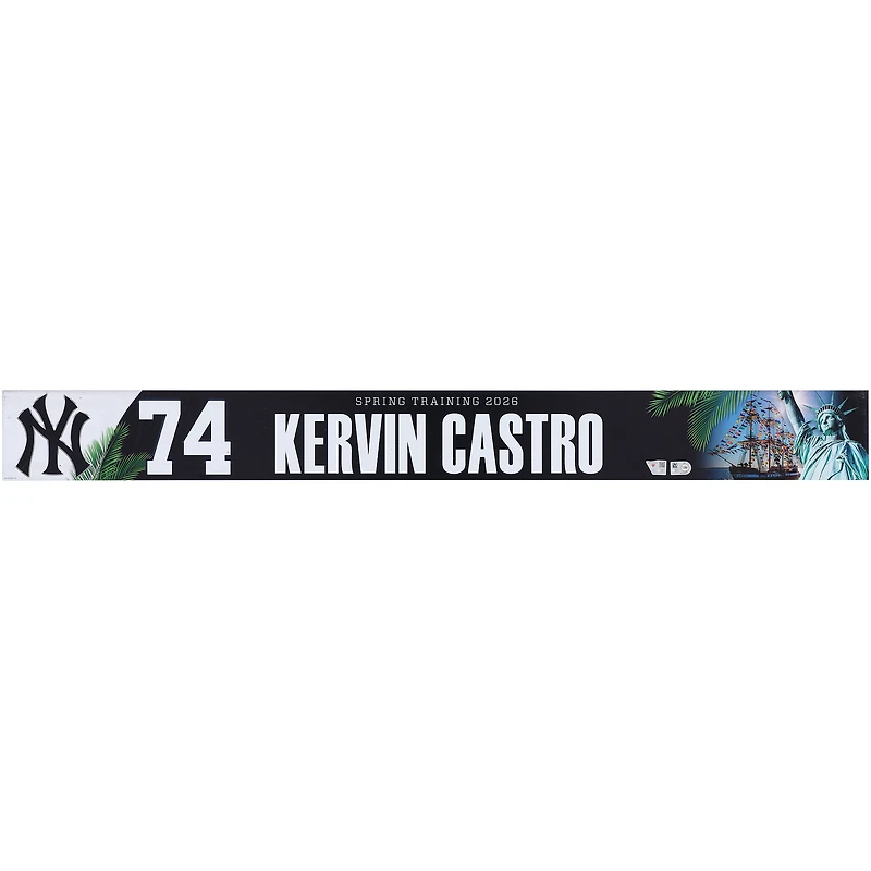 Kervin Castro New York Yankees Player-Issued #74 Nameplate from 2026 MLB Spring Training