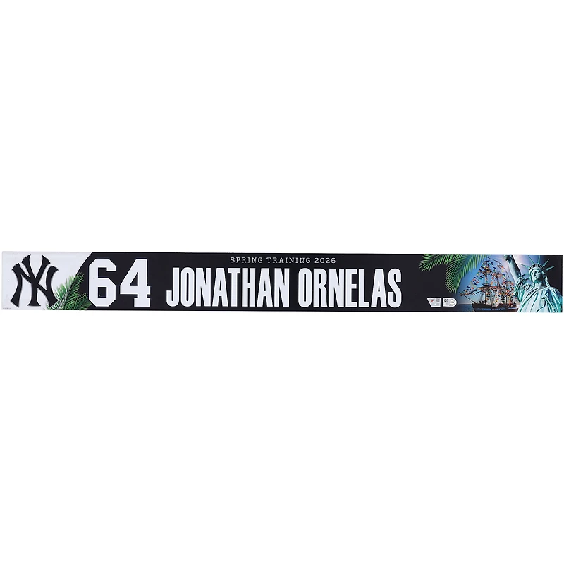 Jonathan Ornelas New York Yankees Player-Issued #64 Nameplate from 2026 MLB Spring Training