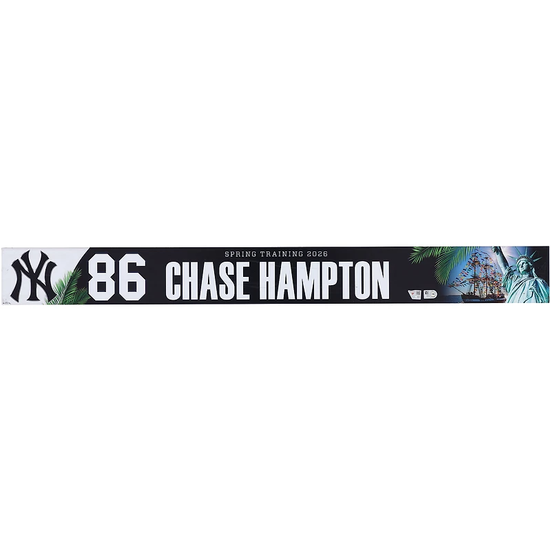 Chase Hampton New York Yankees Player-Issued #86 Nameplate from 2026 MLB Spring Training