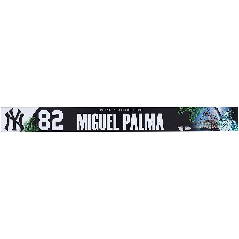Miguel Palma New York Yankees Player-Issued #82 Nameplate from 2026 MLB Spring Training