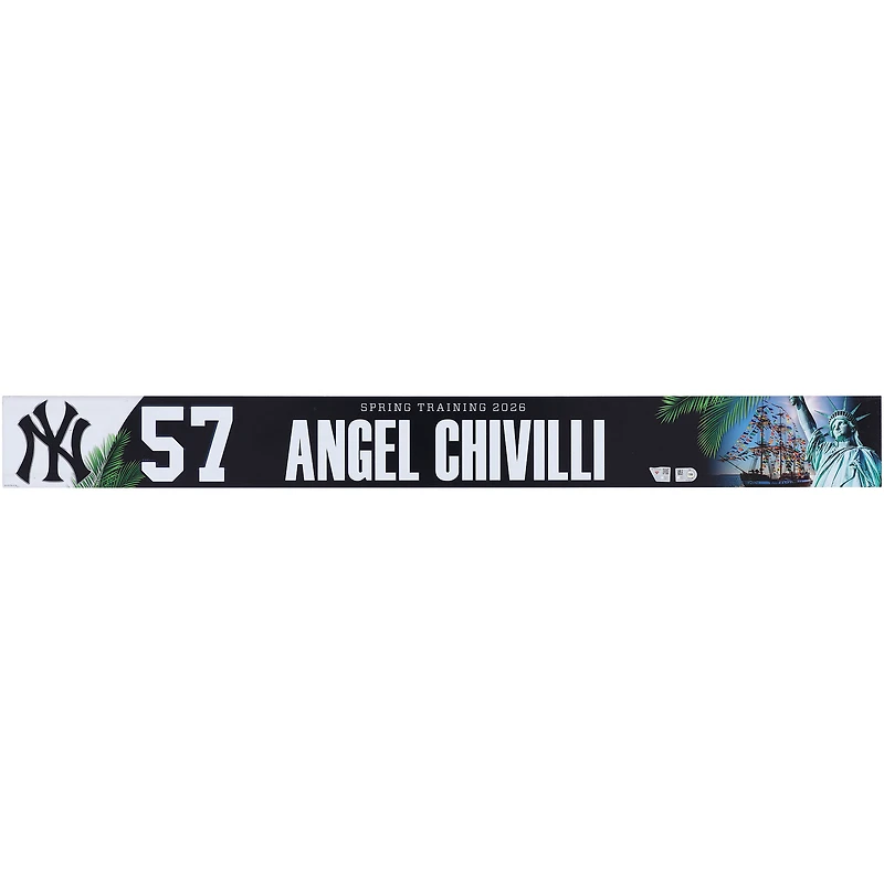Angel Chivilli New York Yankees Player-Issued #57 Nameplate from 2026 MLB Spring Training