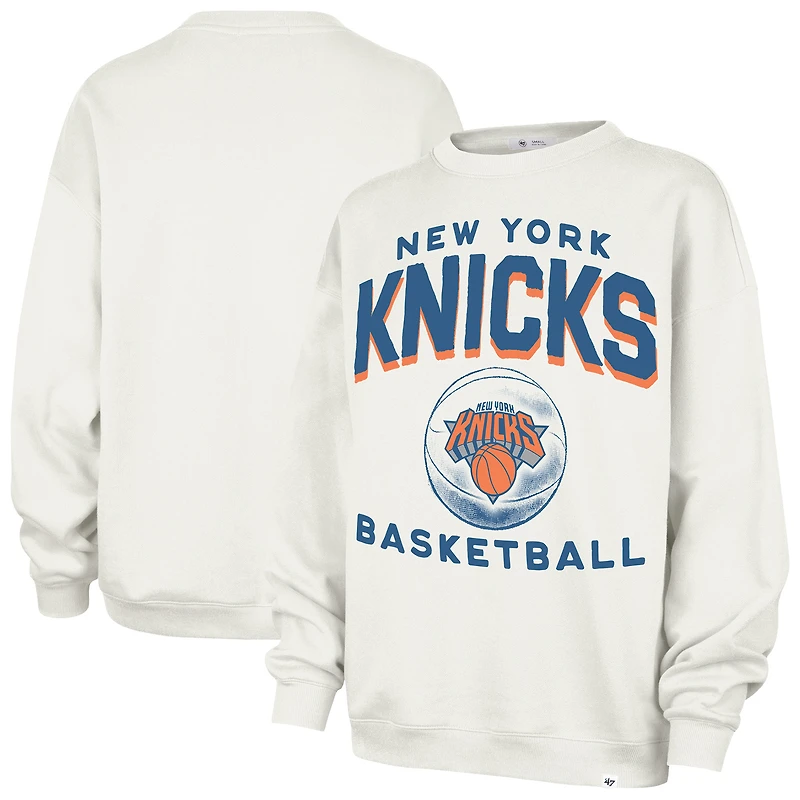Women's '47  Cream New York Knicks Cloud Oversized Sweatshirt
