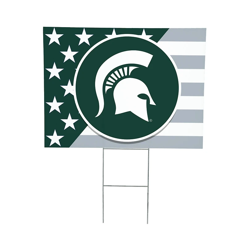 Michigan State Spartans 18" x 24" Patriotic Americana Stars & Stripes Flag Outdoor Yard Sign