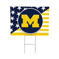 Michigan Wolverines 18" x 24" Patriotic Americana Stars & Stripes Flag Outdoor Yard Sign