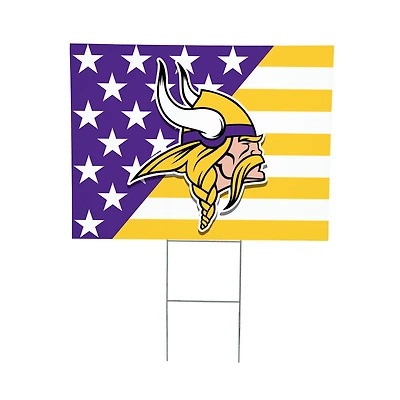 Minnesota Vikings 18" x 24" Patriotic Americana Stars & Stripes Flag Outdoor Yard Sign