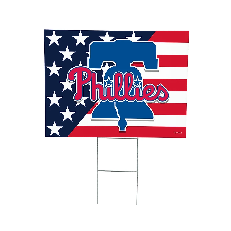Philadelphia Phillies 18" x 24" Patriotic Americana Stars & Stripes Flag Outdoor Yard Sign