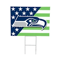 Seattle Seahawks 18" x 24" Patriotic Americana Stars & Stripes Flag Outdoor Yard Sign