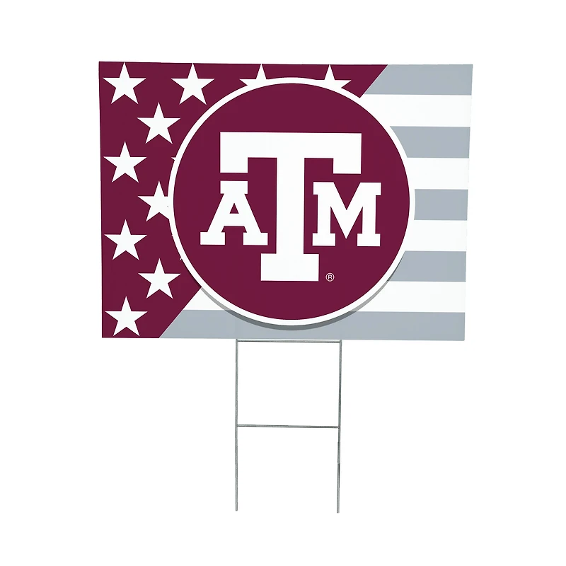 Texas A&M Aggies 18" x 24" Patriotic Americana Stars & Stripes Flag Outdoor Yard Sign