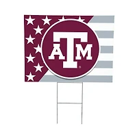 Texas A&M Aggies 18" x 24" Patriotic Americana Stars & Stripes Flag Outdoor Yard Sign