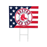 Boston Red Sox 18" x 24" Patriotic Americana Stars & Stripes Flag Outdoor Yard Sign
