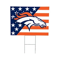 Denver Broncos 18" x 24" Patriotic Americana Stars & Stripes Flag Outdoor Yard Sign