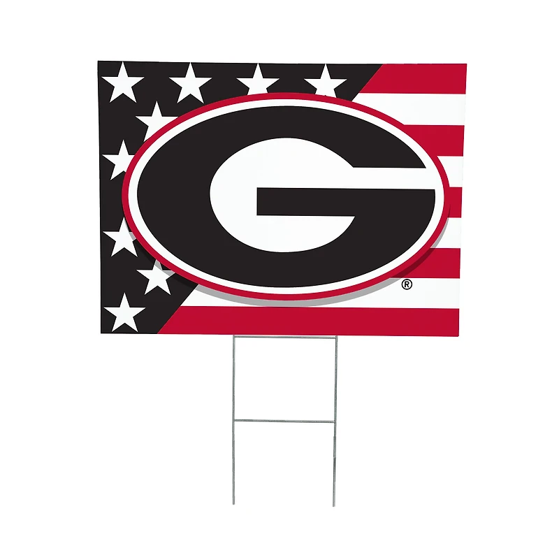 Georgia Bulldogs 18" x 24" Patriotic Americana Stars & Stripes Flag Outdoor Yard Sign