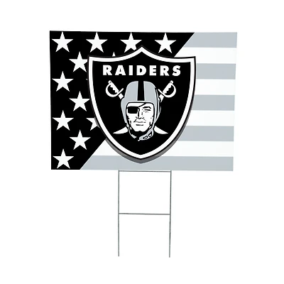 Las Vegas Raiders 18" x 24" Patriotic Americana Stars & Stripes Flag Outdoor Yard Sign