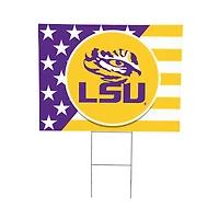 LSU Tigers 18" x 24" Patriotic Americana Stars & Stripes Flag Outdoor Yard Sign