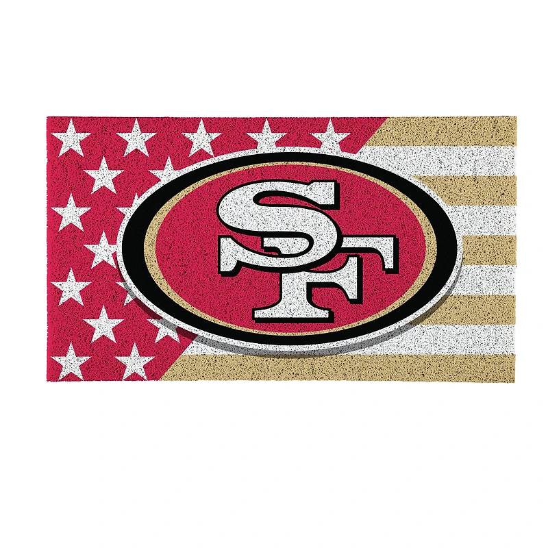 San Francisco 49ers 16" x 28" Stars & Stripes Patriotic Turf Mat