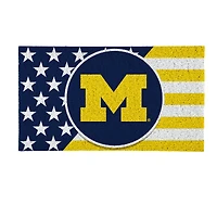Michigan Wolverines 16" x 28" Stars & Stripes Patriotic Turf Mat