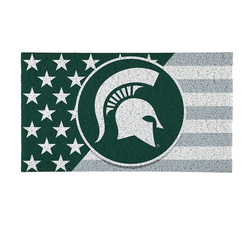Michigan State Spartans 16" x 28" Stars & Stripes Patriotic Turf Mat