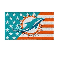 Miami Dolphins 16" x 28" Stars & Stripes Patriotic Turf Mat