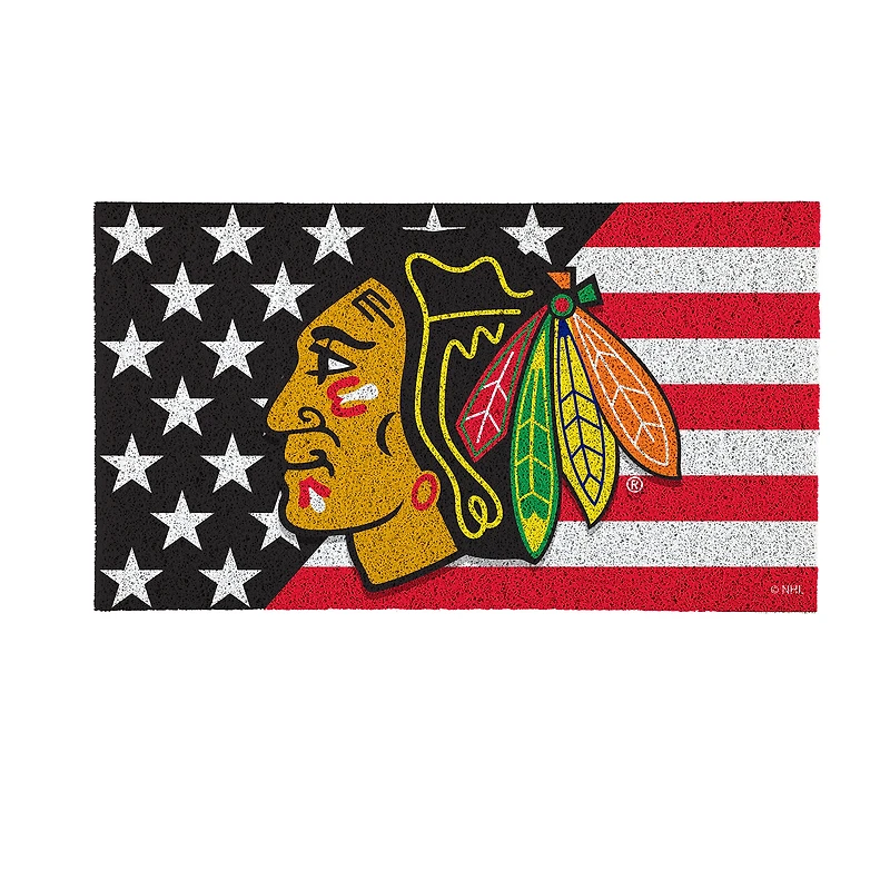 Chicago Blackhawks 16" x 28" Stars & Stripes Patriotic Turf Mat