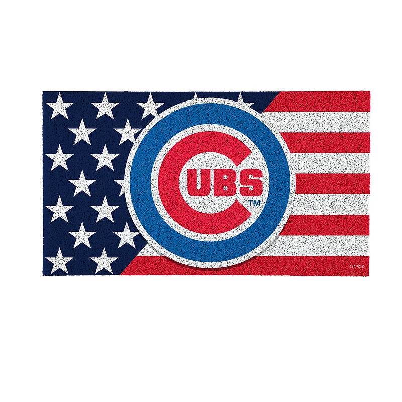 Chicago Cubs 16" x 28" Stars & Stripes Patriotic Turf Mat