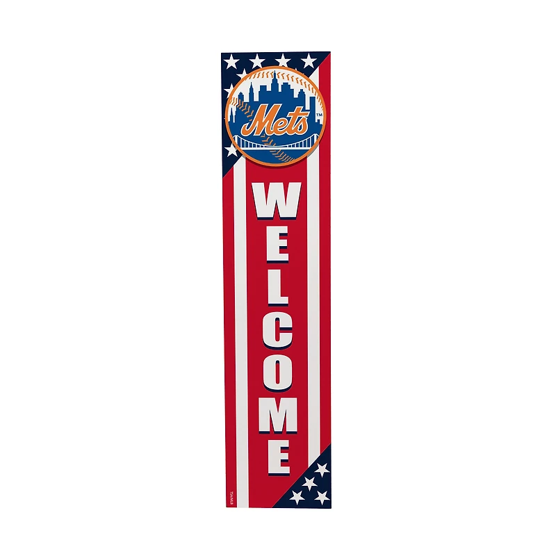 New York Mets 46" x 11" Stars & Stripes Patriotic Porch Leaner Wood Sign