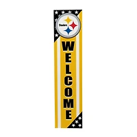 Pittsburgh Steelers 46" x 11" Stars & Stripes Patriotic Porch Leaner Wood Sign