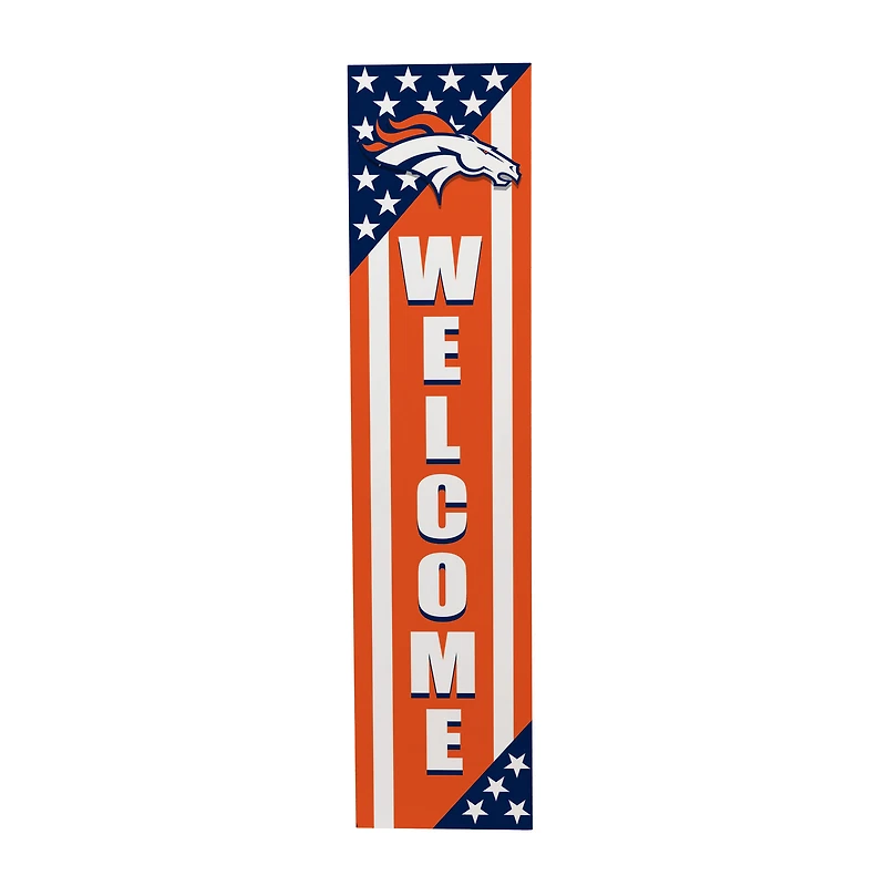 Denver Broncos 46" x 11" Stars & Stripes Patriotic Porch Leaner Wood Sign