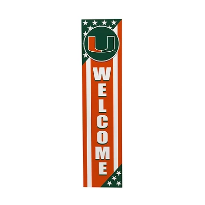 Miami Hurricanes 46" x 11" Stars & Stripes Patriotic Porch Leaner Wood Sign