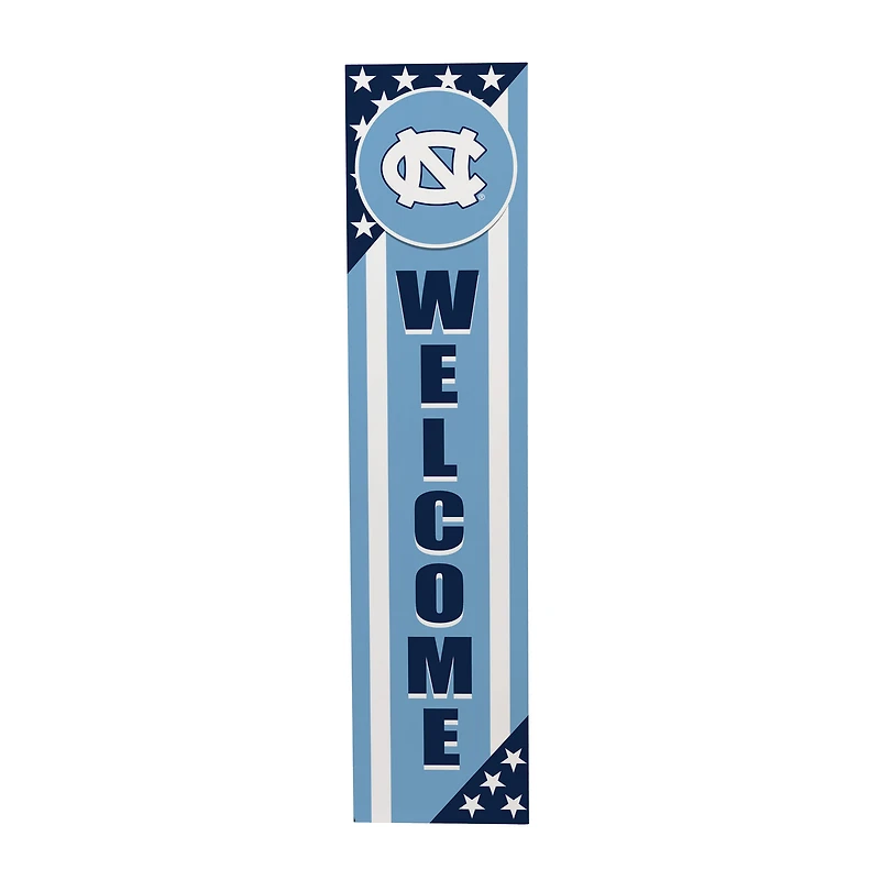 North Carolina Tar Heels 46" x 11" Stars & Stripes Patriotic Porch Leaner Wood Sign