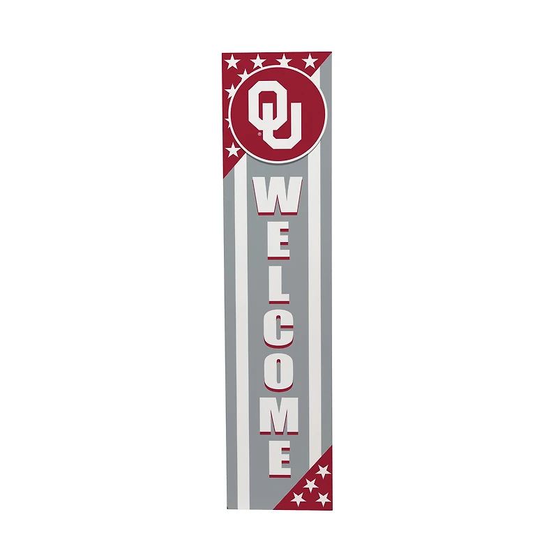 Oklahoma Sooners 46" x 11" Stars & Stripes Patriotic Porch Leaner Wood Sign