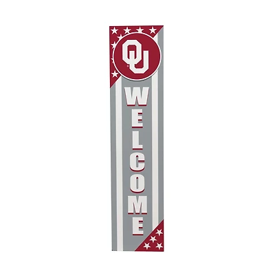 Oklahoma Sooners 46" x 11" Stars & Stripes Patriotic Porch Leaner Wood Sign