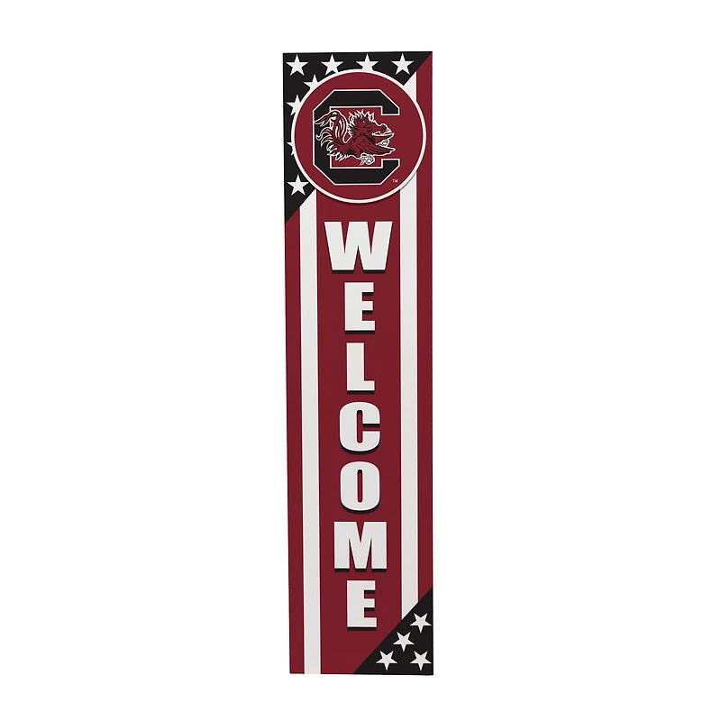 South Carolina Gamecocks 46" x 11" Stars & Stripes Patriotic Porch Leaner Wood Sign