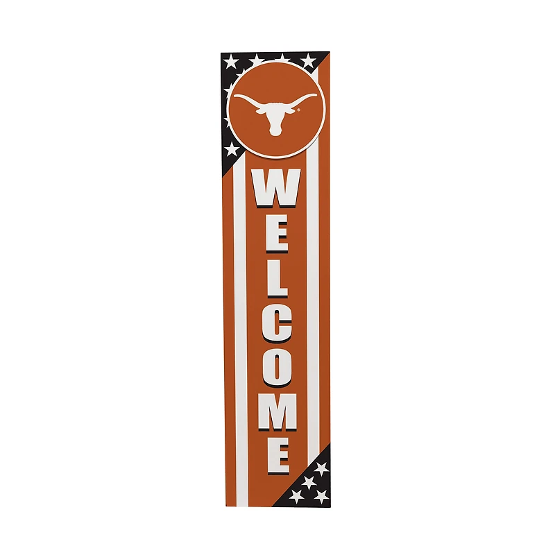 Texas Longhorns 46" x 11" Stars & Stripes Patriotic Porch Leaner Wood Sign