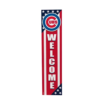 Chicago Cubs 46" x 11" Stars & Stripes Patriotic Porch Leaner Wood Sign