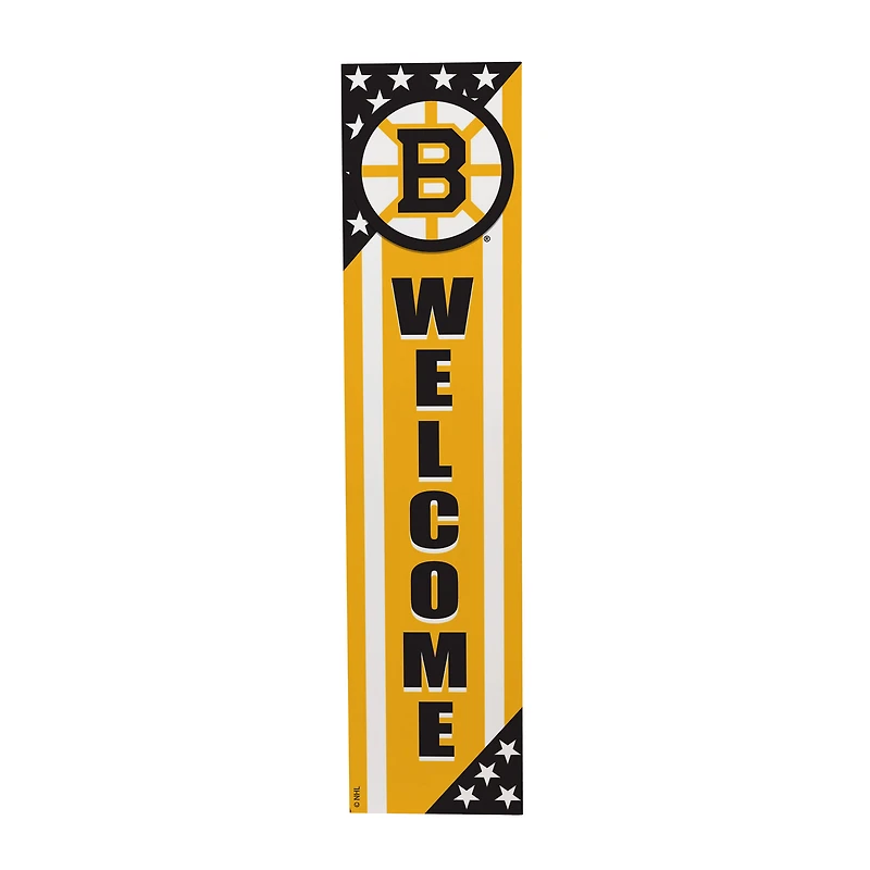 Boston Bruins 46" x 11" Stars & Stripes Patriotic Porch Leaner Wood Sign