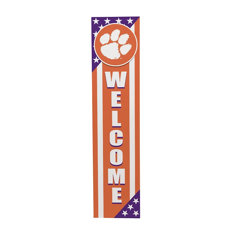 Clemson Tigers 46" x 11" Stars & Stripes Patriotic Porch Leaner Wood Sign