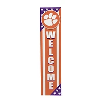Clemson Tigers 46" x 11" Stars & Stripes Patriotic Porch Leaner Wood Sign