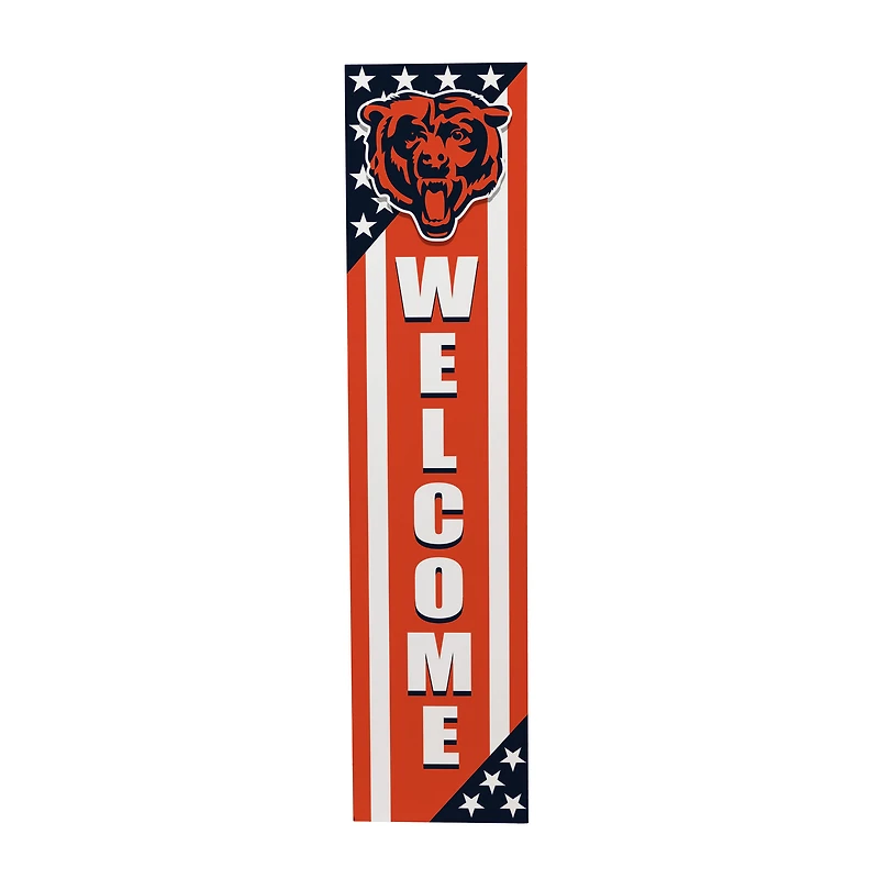 Chicago Bears 46" x 11" Stars & Stripes Patriotic Porch Leaner Wood Sign