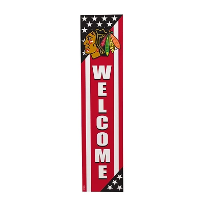 Chicago Blackhawks 46" x 11" Stars & Stripes Patriotic Porch Leaner Wood Sign
