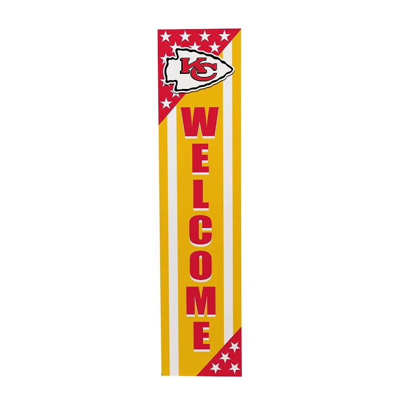 Kansas City Chiefs 46" x 11" Stars & Stripes Patriotic Porch Leaner Wood Sign