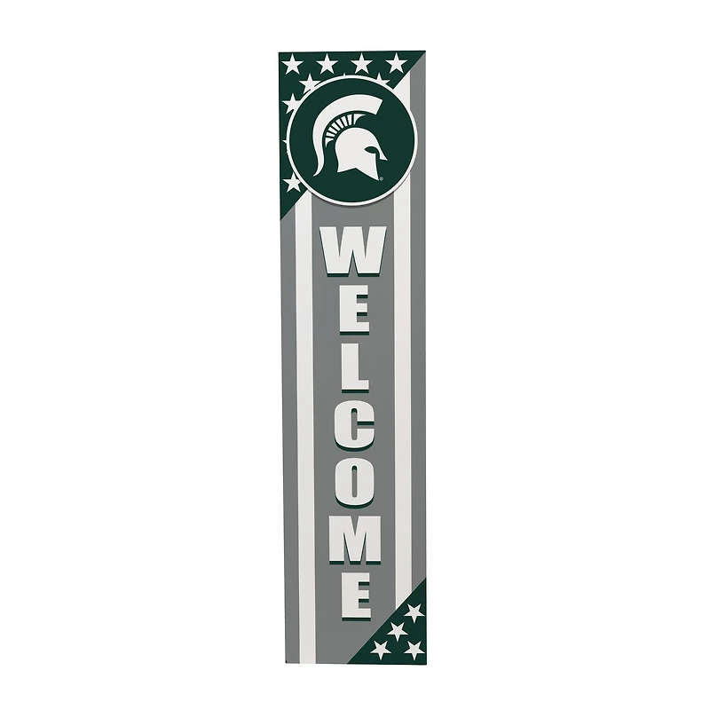 Michigan State Spartans 46" x 11" Stars & Stripes Patriotic Porch Leaner Wood Sign