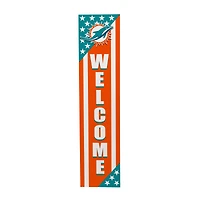 Miami Dolphins 46" x 11" Stars & Stripes Patriotic Porch Leaner Wood Sign