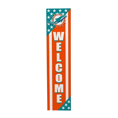 Miami Dolphins 46" x 11" Stars & Stripes Patriotic Porch Leaner Wood Sign
